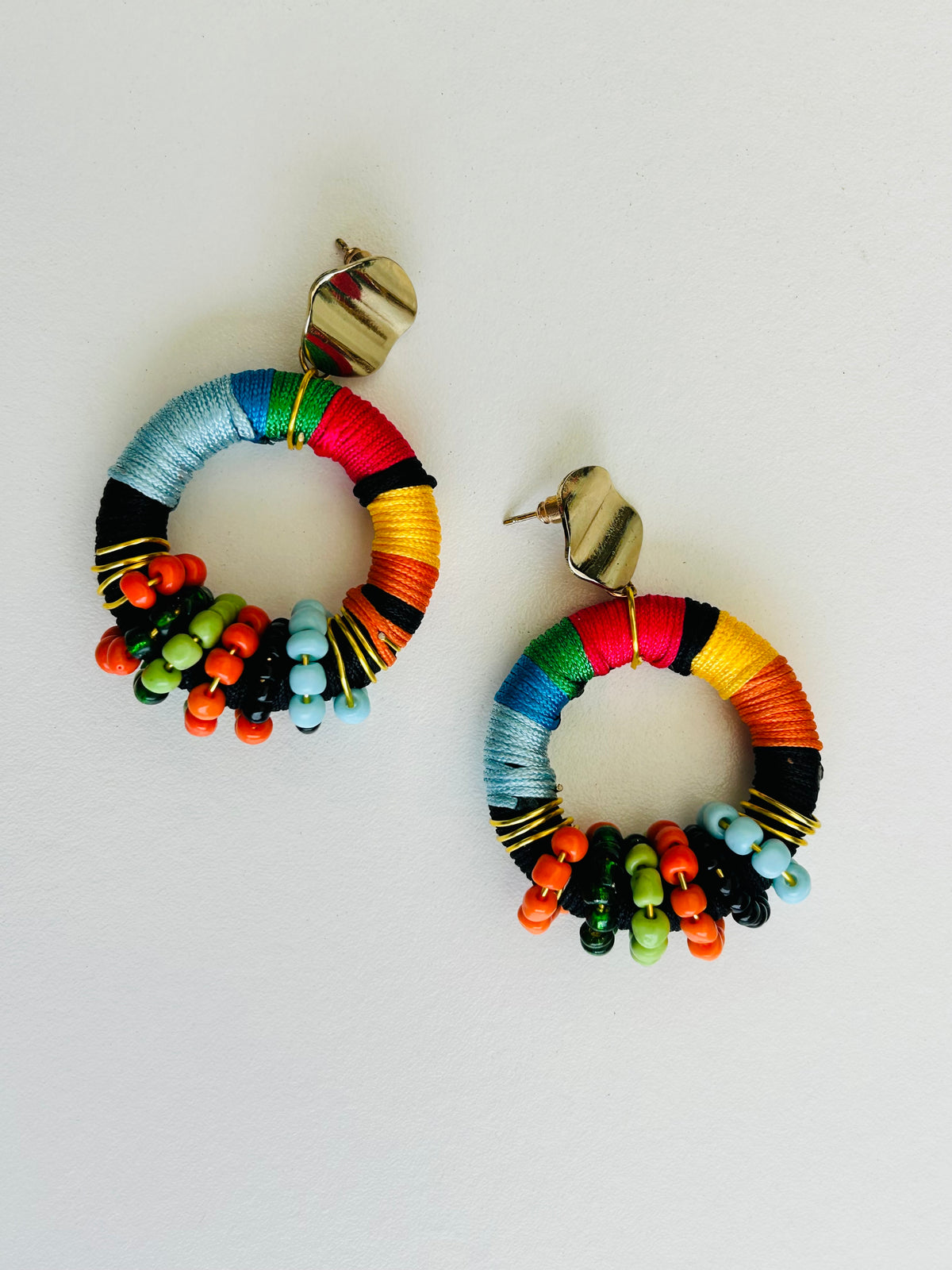 The Calypso Earrings | Tropic | Colourful Beaded Statement Hoop Earrings
