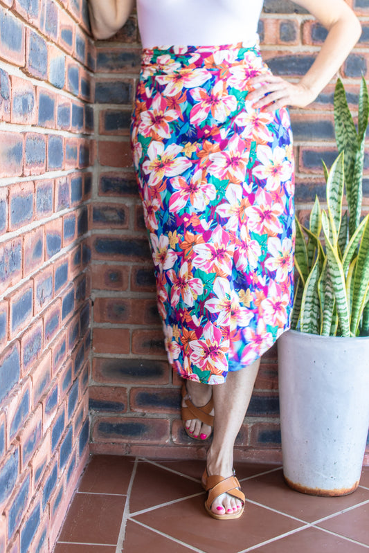 MULTIWAY WRAP SKIRT - TROPICAL LILY BLOOM