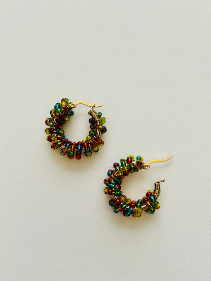 The Confetti Earrings | Colourful Beaded Hoop Earrings