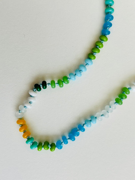 The Ibiza Necklace | Handmade Blue & Green Beaded Necklace