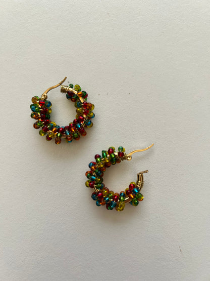The Confetti Earrings | Colourful Beaded Hoop Earrings