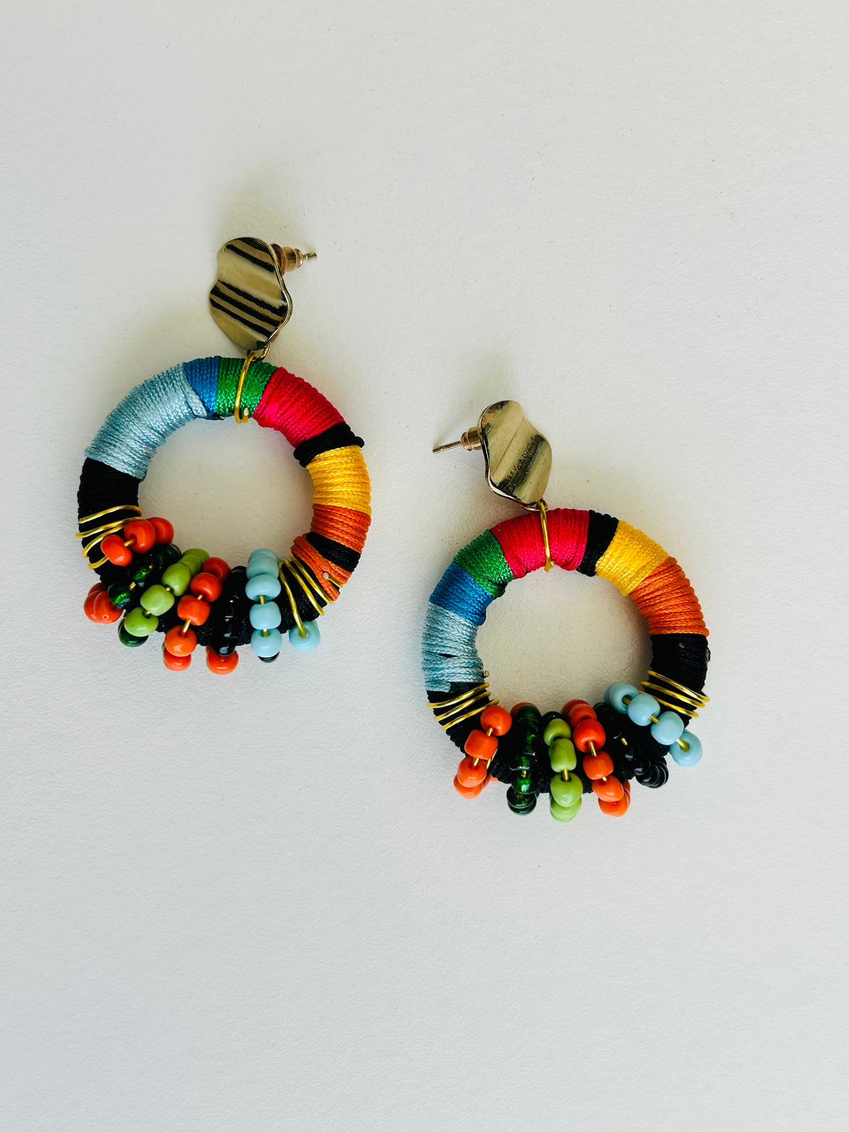 The Calypso Earrings | Tropic | Colourful Beaded Statement Hoop Earrings