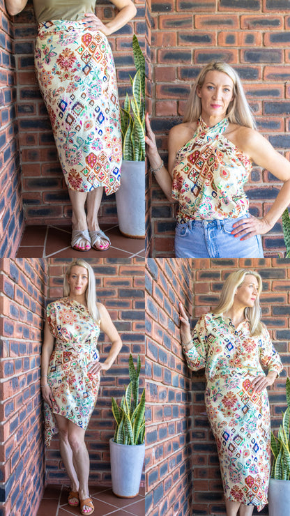 MULTIWAY WRAP SKIRT - BOHO FLORAL
