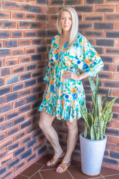 DRESS - TURQUOISE BLOOM