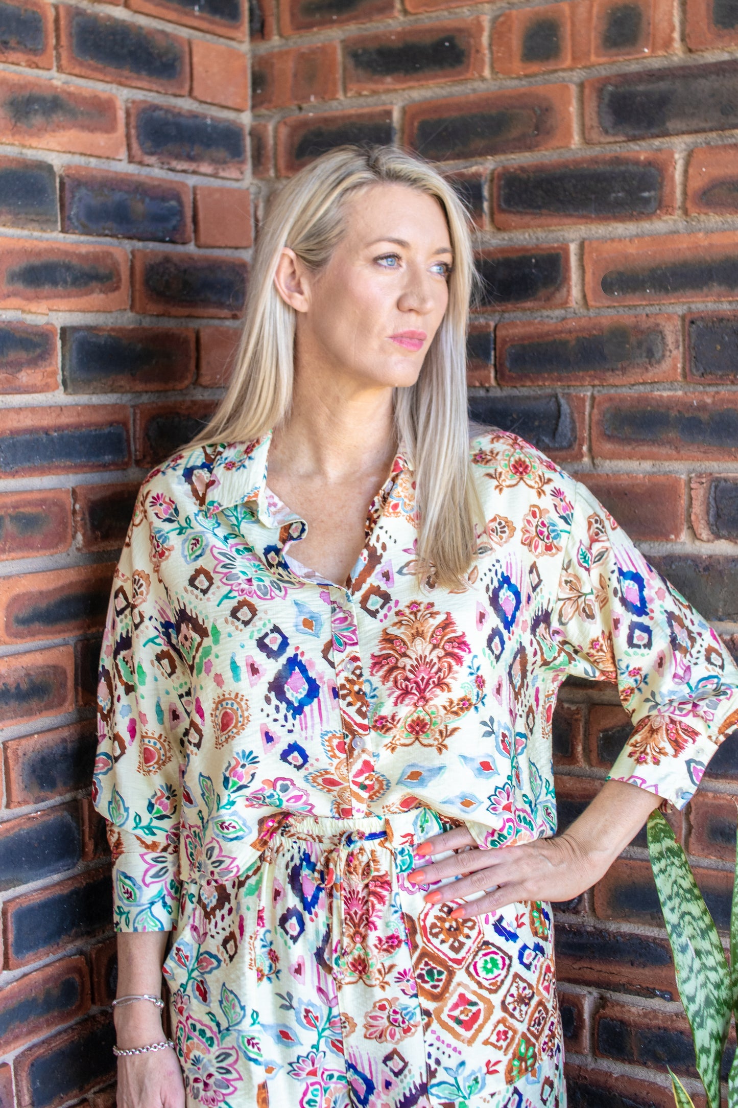 BUTTON UP BLOUSE - BOHO FLORAL