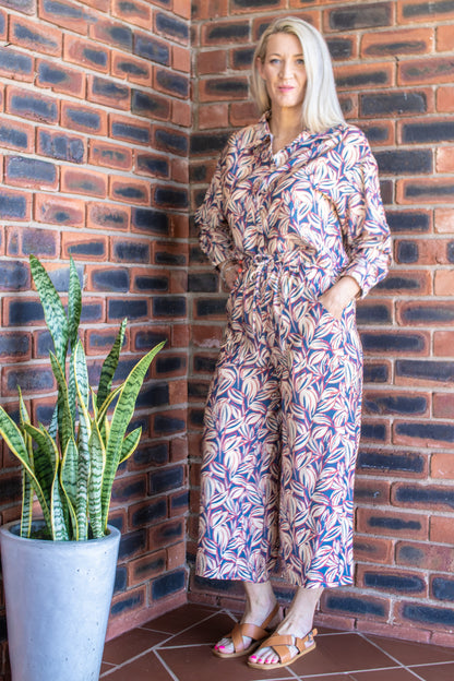 PANTS - NAVY & RED BOTANICAL