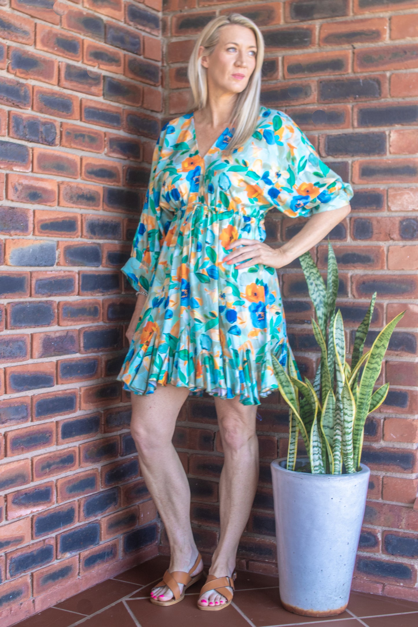 DRESS - TURQUOISE BLOOM