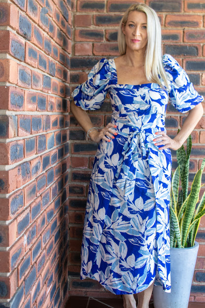SKIRT - BLUE AND WHITE FLORAL