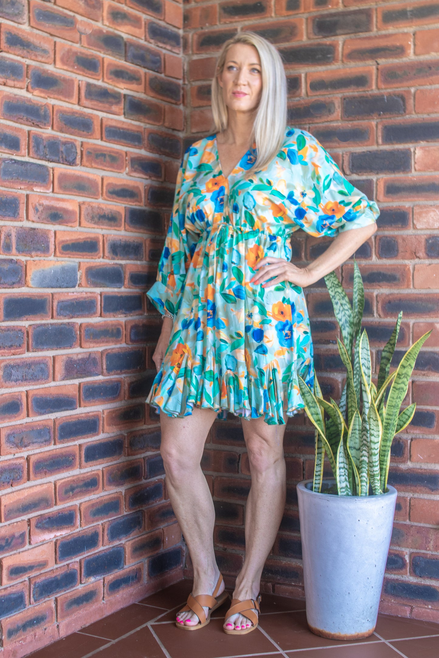 DRESS - TURQUOISE BLOOM