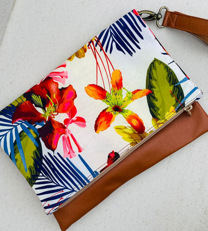 Cross-body foldover clutch