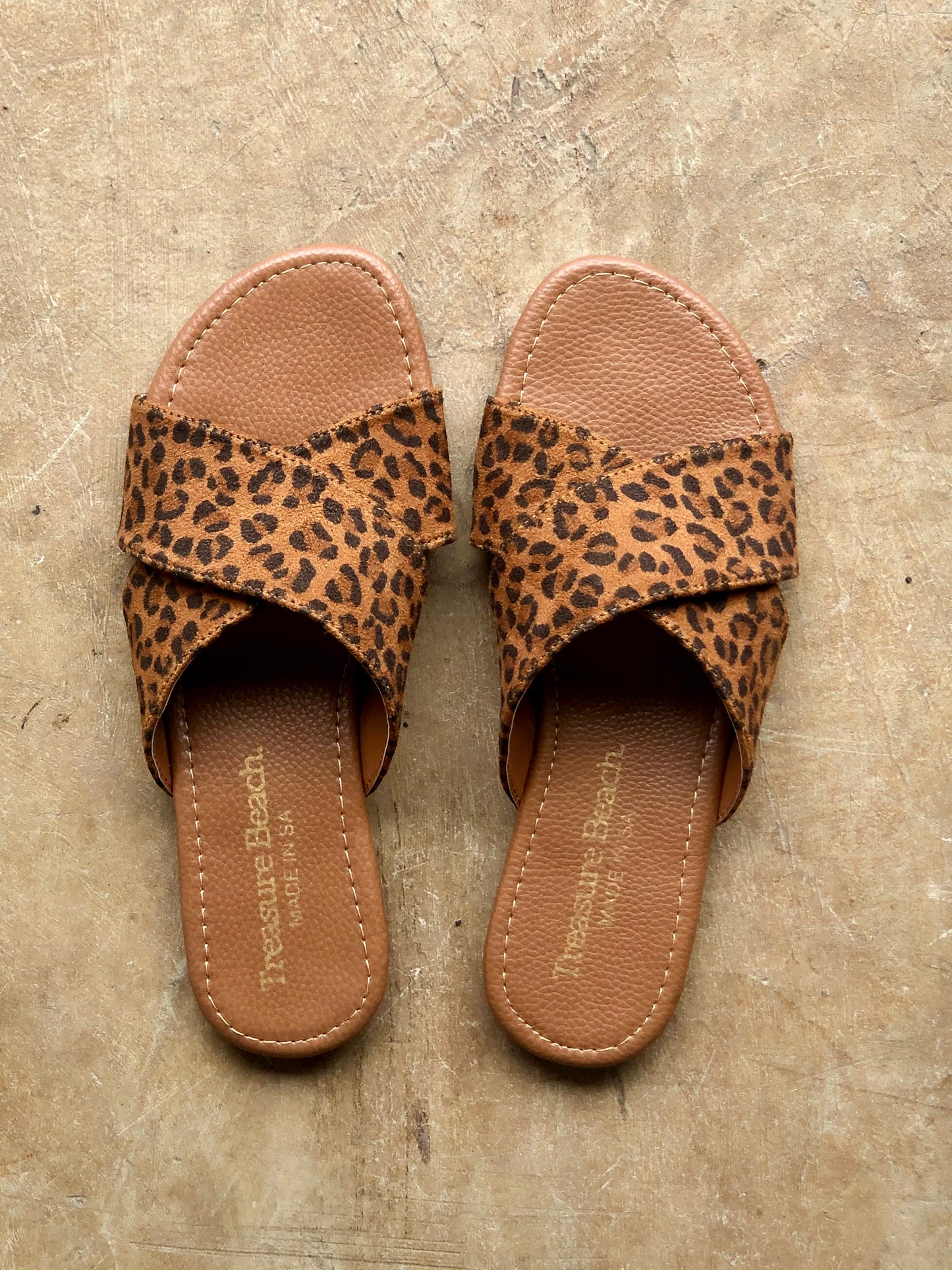 Brown leopard - a faux sude