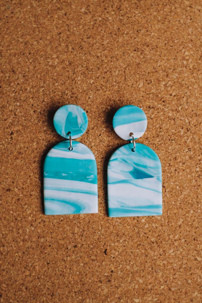 Turquoise Marble Earrings