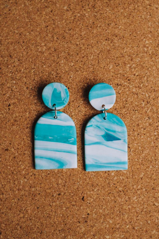 Turquoise Marble Earrings