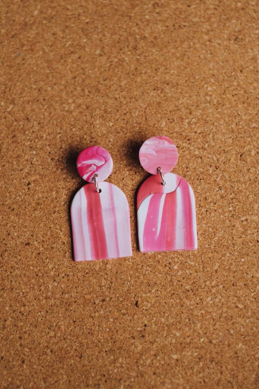 Pink Marble Earrings
