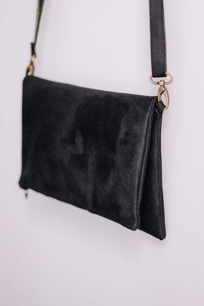 Cross-body foldover clutch