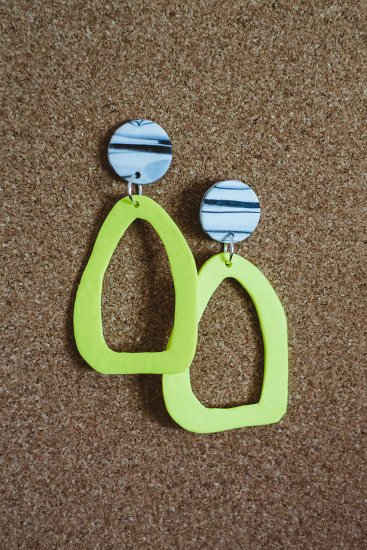 Neon Yellow Abstract Hoops