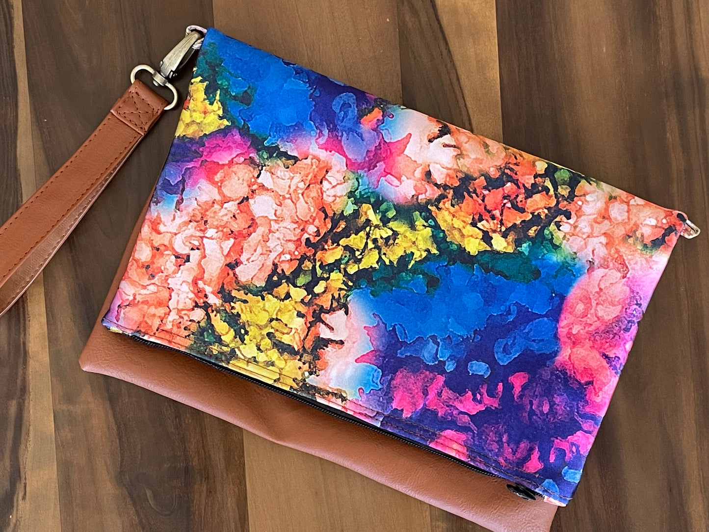 Cross-body foldover clutch
